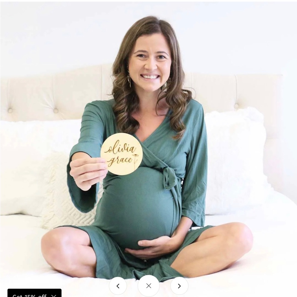 Maternity Caden Lane bamboo maternity robe, color sea salt NWOT